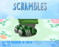 SCRAMBLES Green Glitter Sneakers (boxed)