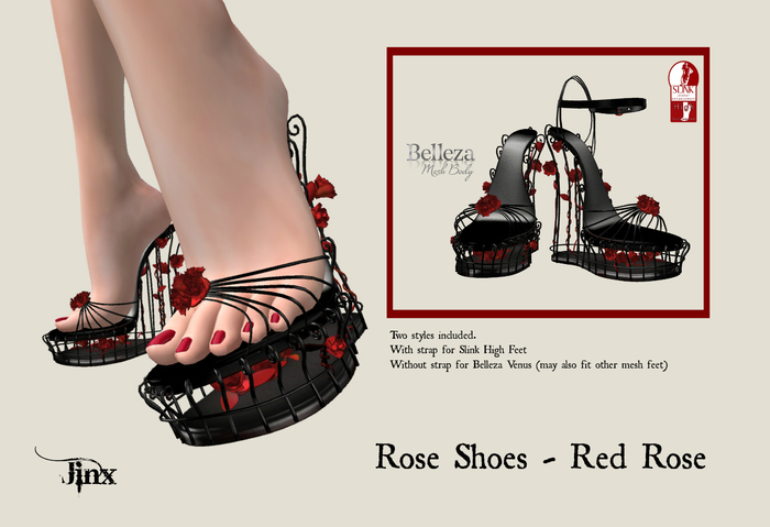 Jinx (DD)  Rose Shoes - Red Rose