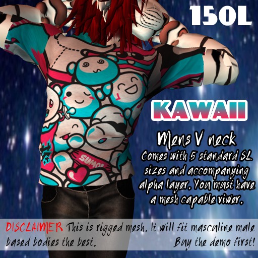 [MH] Men's V-neck - Kawaii