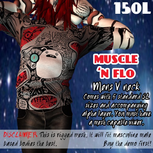 [MH] Men's V-neck - Muscle 'n Flo