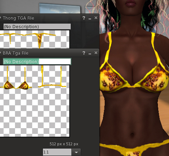 *HB* Lingerie Set yellow Full Perm TGA File