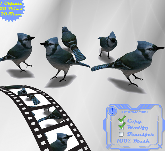 Mesh blue Bird By Perez Falconer Boxed