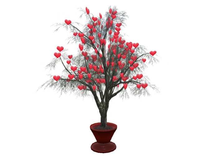 Red Heart Tree in Vase 3