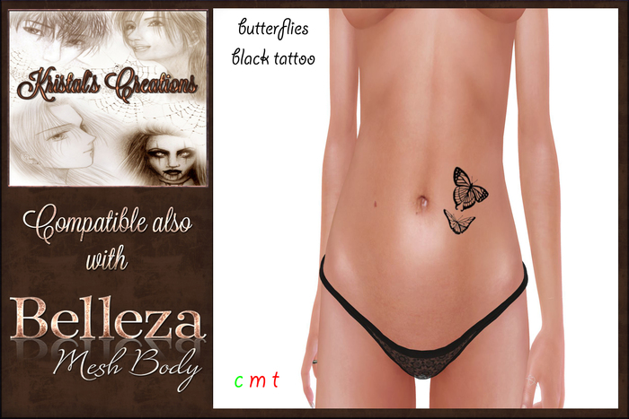 .::K.C::. butterfly black tattoo