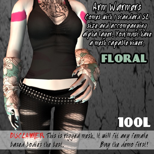 [MH] Arm Warmers - Floral