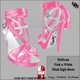 .::DS::.  Ribbon pink n white slink high shoes
