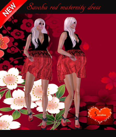 Savoha red maternity dress