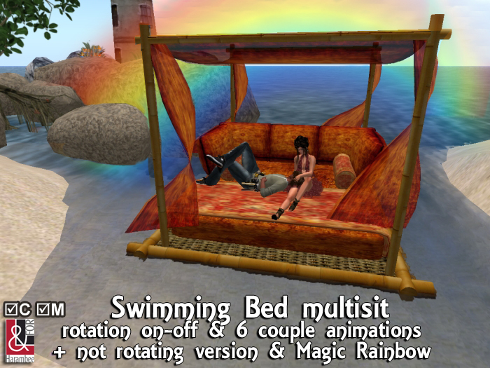 Swimming Beach Bed Bamboo & Rainbow