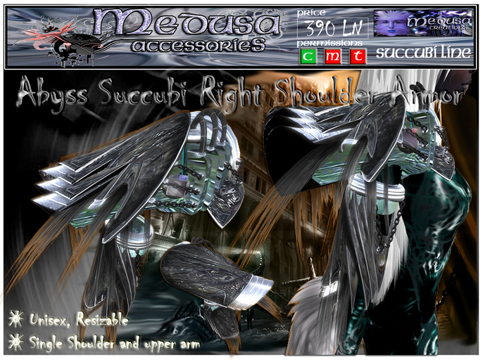 ~ Medusa Accessories ~ Abyss Succubi R Shoulder Armor (Boxed)