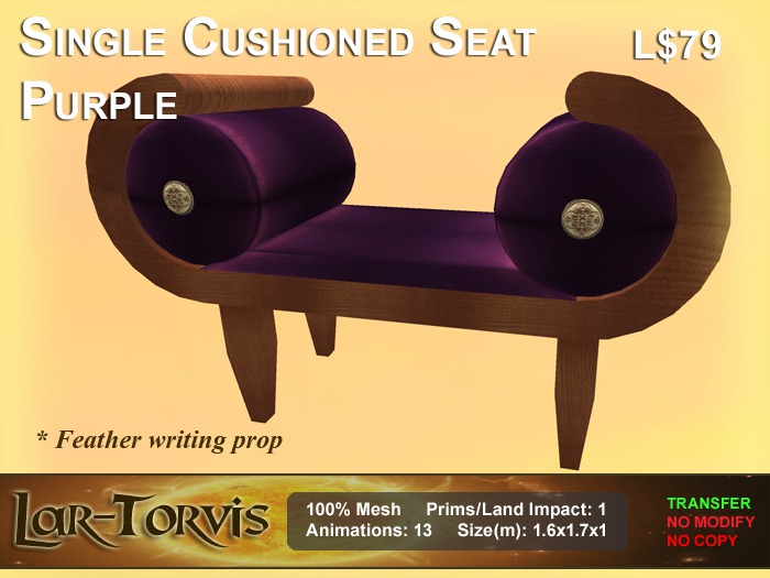 Single Cushioned Seat - Purple