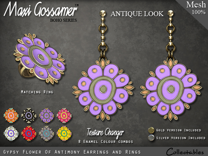 Earrings - Gypsy Flower of Antimony