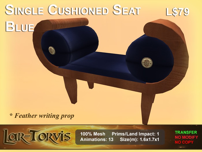 Single Cushioned Seat - blue