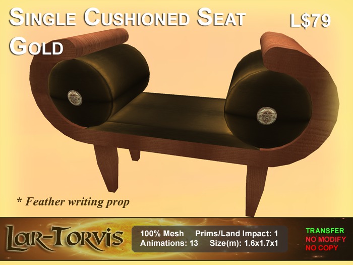 Single Cushioned Seat - gold