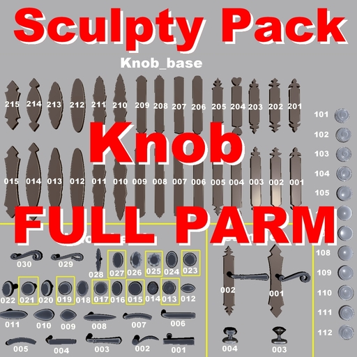 small Lemon Sculpty Pack Knob(WS)