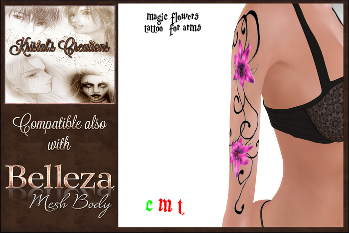 .::K.C::.magic flowers for arms tattoo