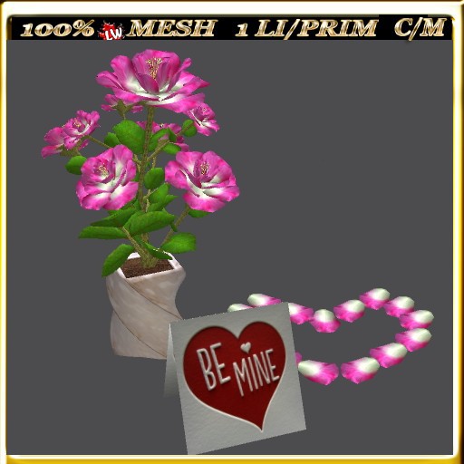 LW_ Valentine's Day Roses and Card 3 (1 LI / Prim)