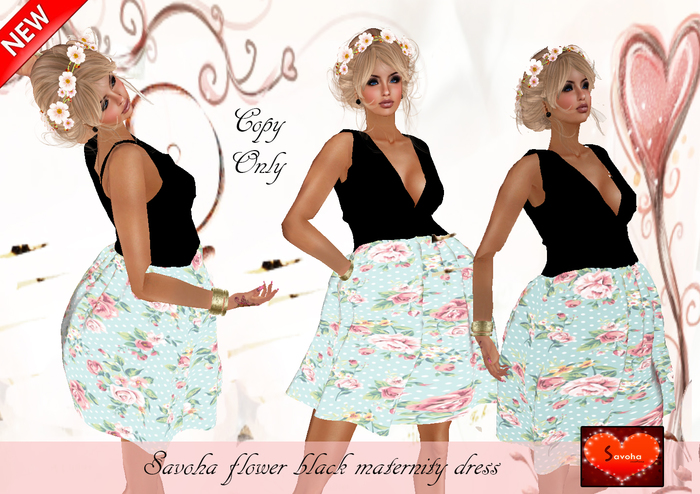 Savoha flower black maternity dress SALE