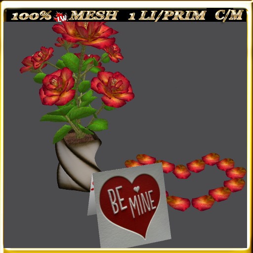 LW_ Valentine's Day Roses and Card 9 (1 LI / Prim)