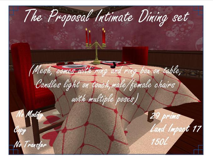 The Proposal Intimate Dining set