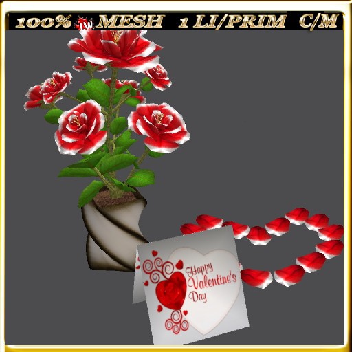 LW_ Valentine's Day Roses and Card 12 (1 LI / Prim)