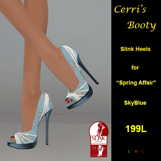 Cerri's Spring Affair Slink Heels SkyBlue