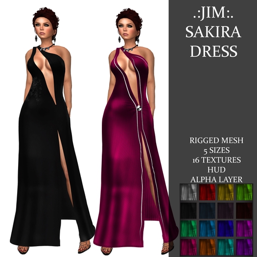 .:JIM:. Sakira Gown Rigged Mesh 16 Textures