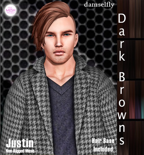 *~*Damselfly*~*Justin Non-Rigged Mesh Dark Browns