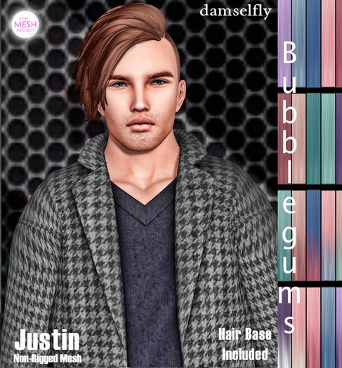*~*Damselfly*~*Justin Non-Rigged Mesh Bubblegums