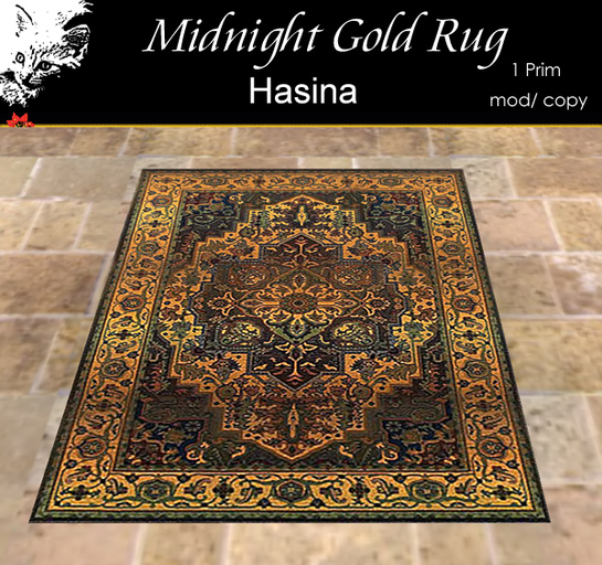 Pestique 'Hasina' Rug Midnight Gold