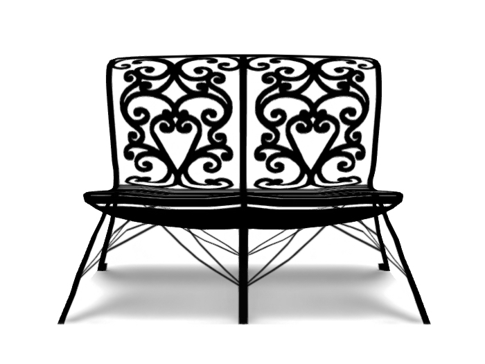Tintable Forged Iron Garden Bench