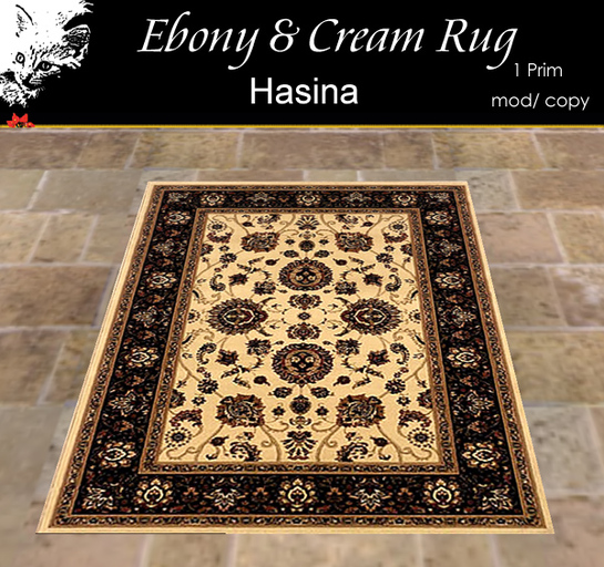 Pestique 'Hasina' Rug Ebony and Cream