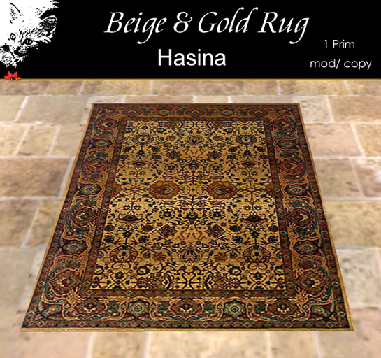 Pestique 'Hasina' Rug Beige and Gold