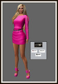 GG-Yolaine Mesh Shoulder Peep Dress-Magenta