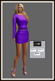 GG-Yolaine Mesh Shoulder Peep Dress-Violet