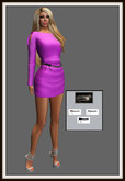 GG-Yolaine Mesh Shoulder Peep Dress-Purple