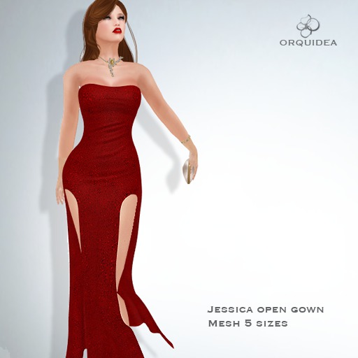 ORQUIDEA Red Jessica Mesh Open Gown 