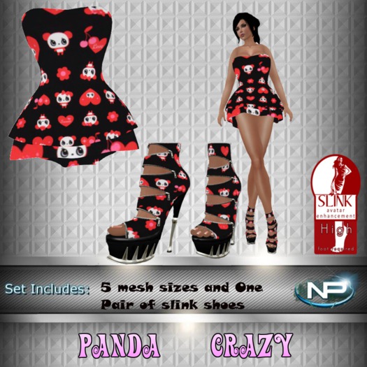 [NP] Panda Crazy Mesh Outfit with shoes