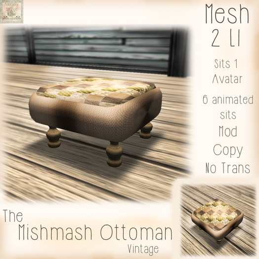 ~ASW~ The Mishmash Ottoman~Vintage