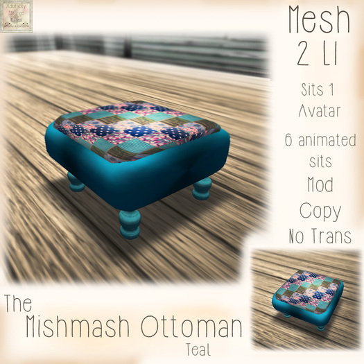~ASW~ The Mishmash Ottoman~Vintage