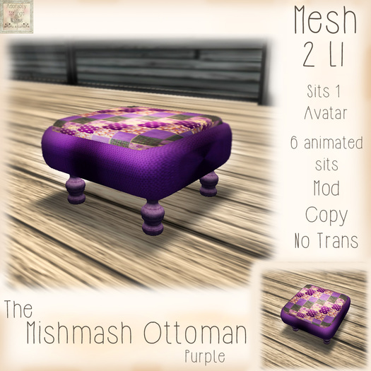 ~ASW~ The Mishmash Ottoman~Vintage
