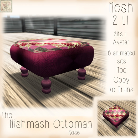 ~ASW~ The Mishmash Ottoman~Vintage