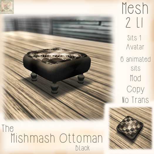 ~ASW~ The Mishmash Ottoman~Vintage