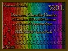 *Kushi* Diamond Chenille Combo Seamless Textures Materials Ready Full Perms High Res 1024x1024 Tileable Repeating
