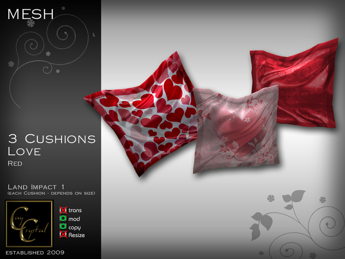 CCD MESH Cushion Love Red