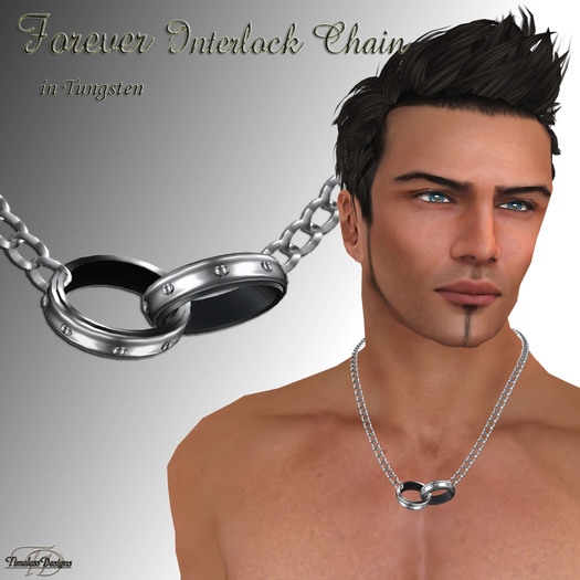 Forever Interlock Chain in Tungsten  (M)