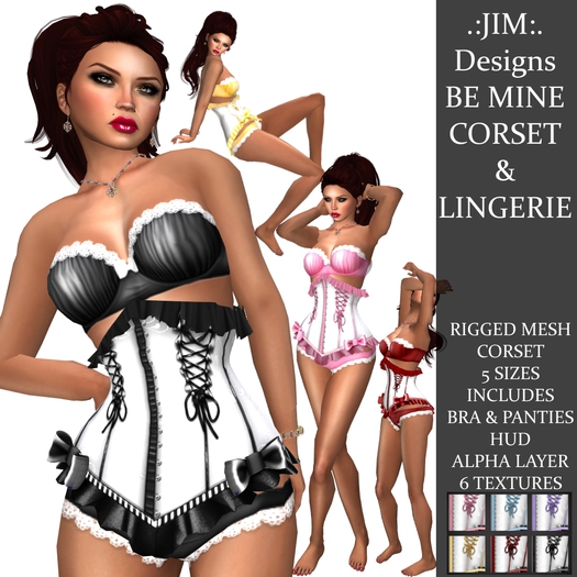PROMO .:JIM:. Be Mine Corset & Lingerie Pack Perfect Valentine Gift!