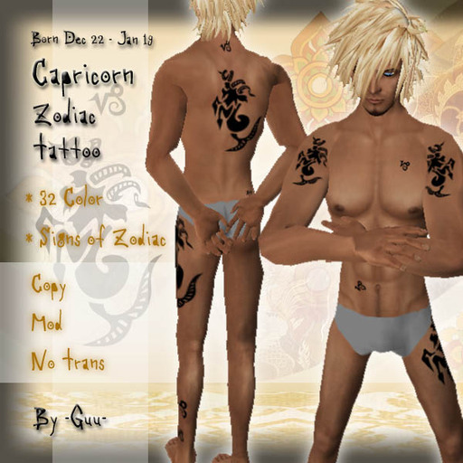-=((Guu))=- Capricorn Tattoo Sexy Fashion