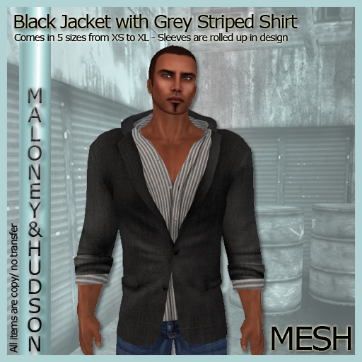 Mens Mesh Black Jacket with Grey Shirt