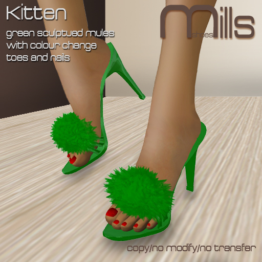 Mills Kitten Mule - Green