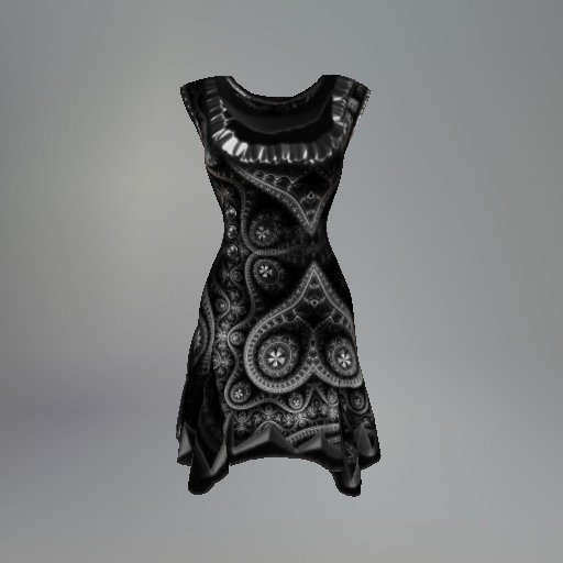 Charcoal Paisley Heart Mesh Dress